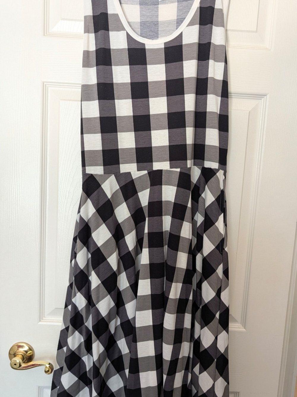 LuLaRoe Black and White Gingham Midi Dress